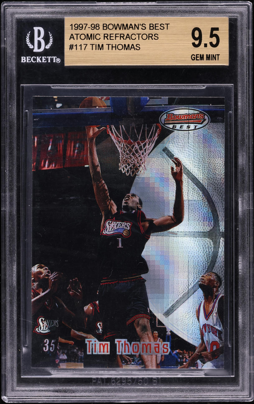 1997 Bowman's Best Atomic Refractor Tim Thomas #117 BGS 9.5 GEM MINT