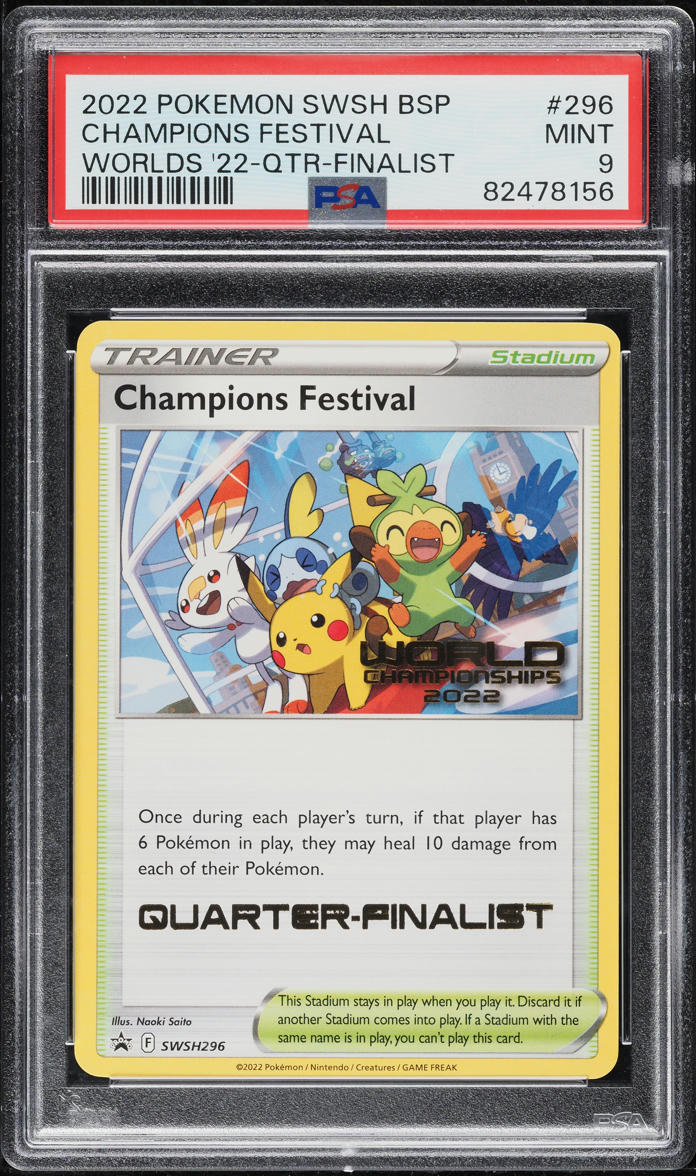 2022 Pokemon SWSH Black Star Promo Quarter Finalist Champions Festival PSA 9