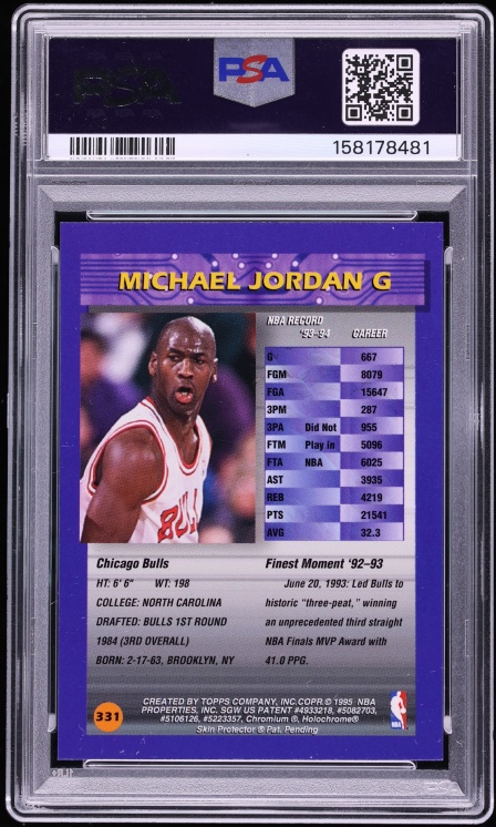 1994 Finest Refractor Michael Jordan #331 PSA 8 NM-MT