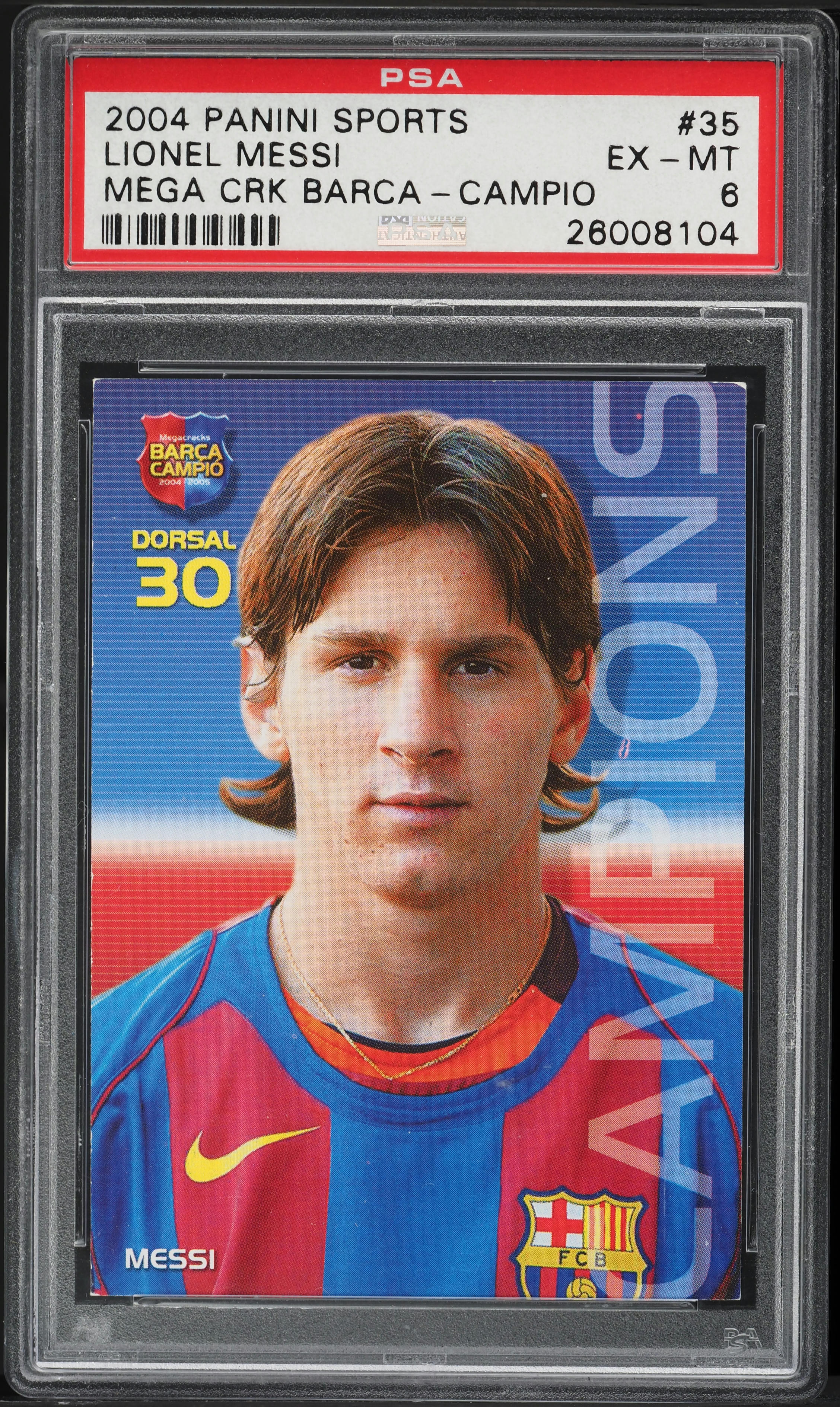 リオネルメッシ　ルーキーカード 2004 Panini Mega Cracks Lionel Messi Barcelona 2004 Panini Sports Mega Cracks Rookie