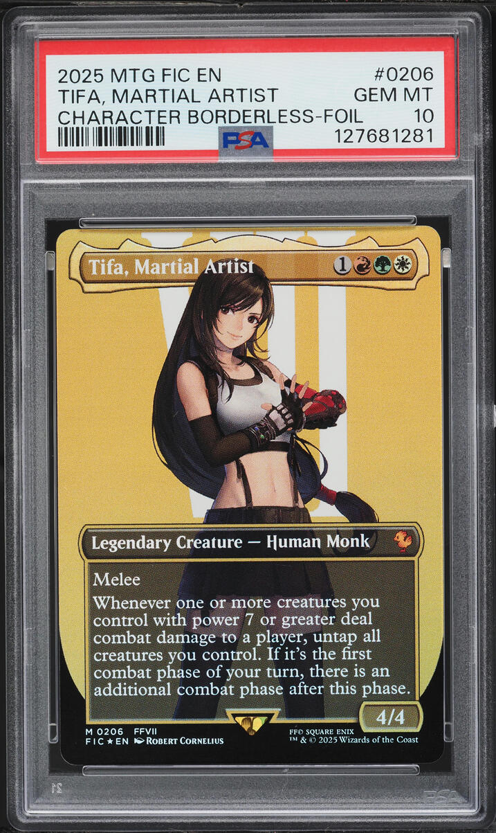 2025 MTG Final Fantasy Commander Borderless Tifa Martial Artist #206 PSA 10 GEM MINT