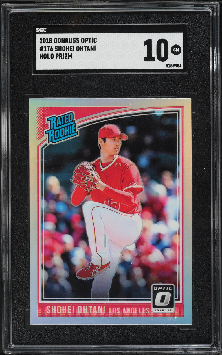 2018 Donruss Optic Holo Prizm Shohei Ohtani ROOKIE #176 SGC 10 GEM MINT