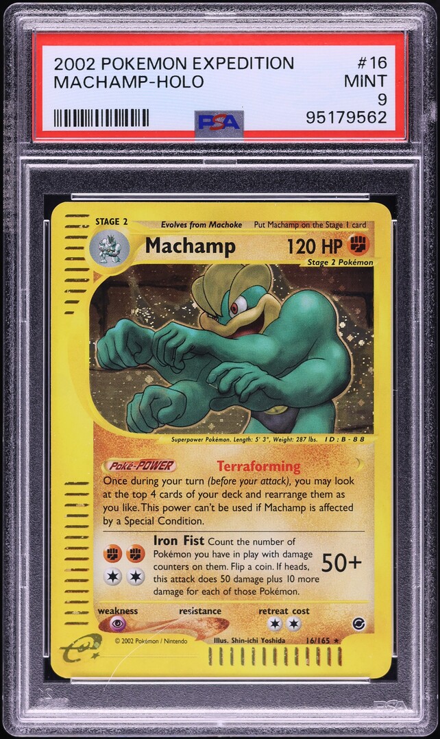 2002 Pokemon Expedition Holo Machamp #16 PSA 9 MINT