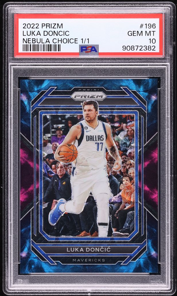 2022 Panini Prizm Nebula Choice Luka Doncic 1/1 #196 PSA 10 GEM MINT