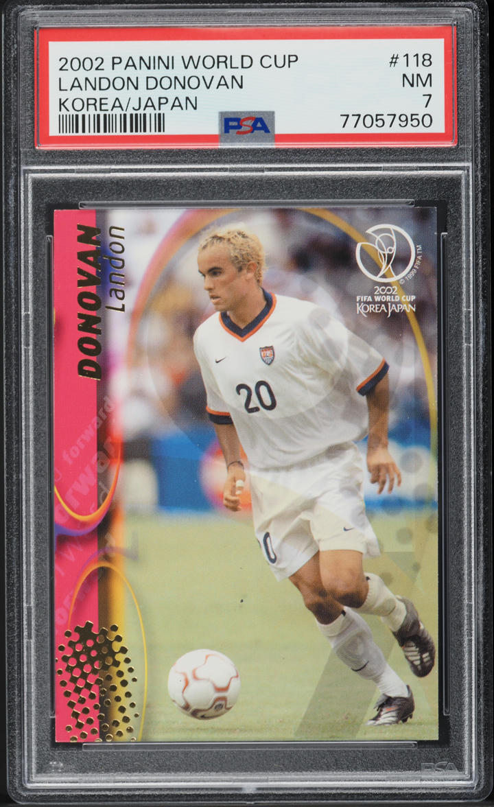 2002 Panini World Cup Korea Japan Landon Donovan ROOKIE #118 PSA 7 NRMT