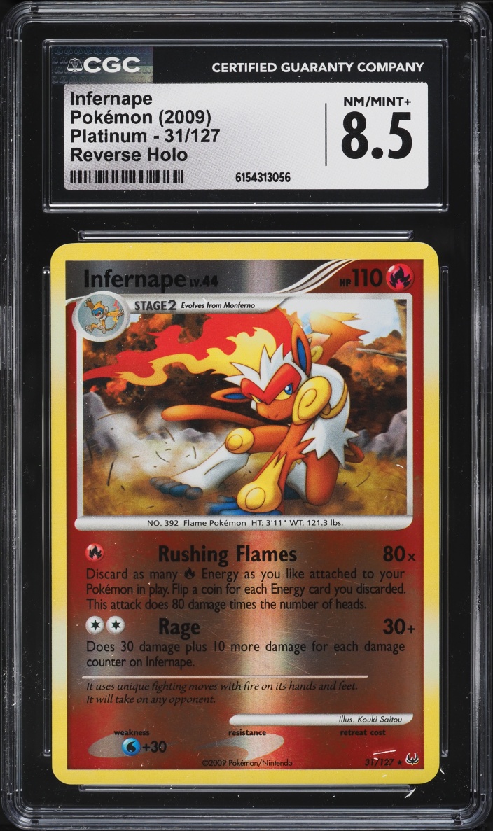2009 Pokemon Platinum Reverse Holo Infernape #31 CGC 8.5 NM-MT+
