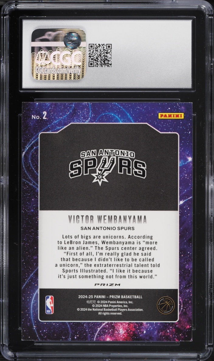2024 Panini Prizm Deep Space Silver Victor Wembanyama #2 CGC 10 GEM MINT