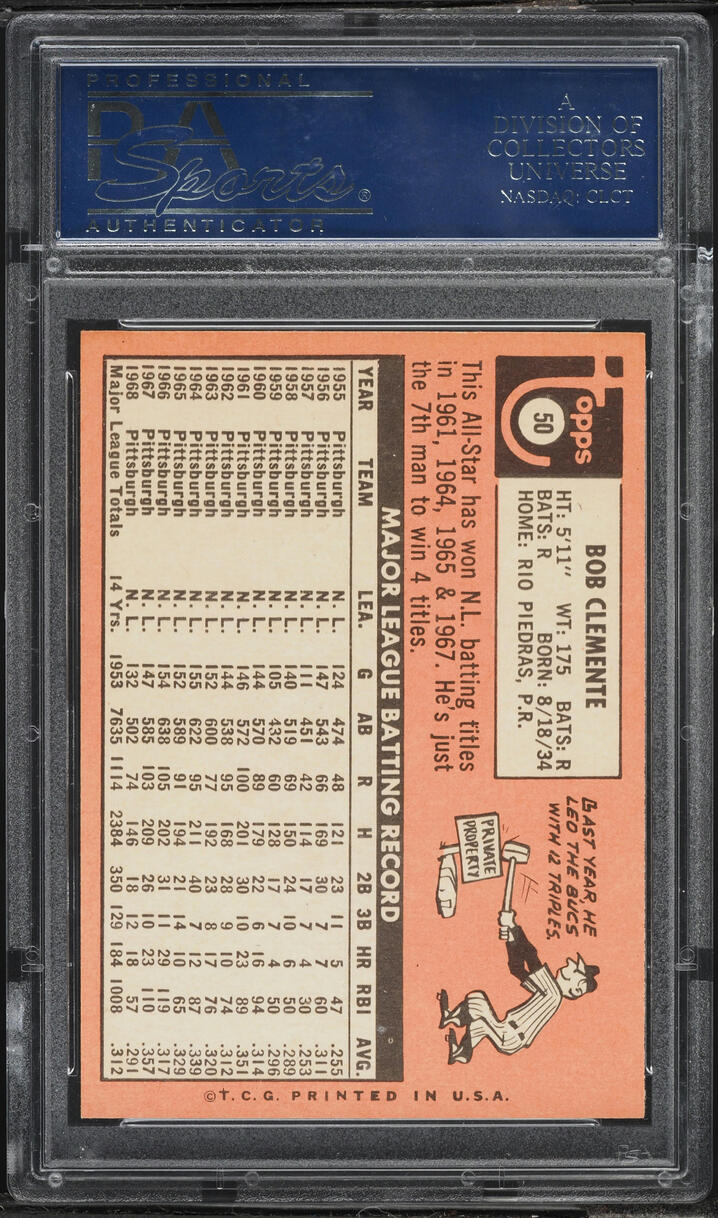 1969 Topps Roberto Clemente #50 PSA 9 MINT