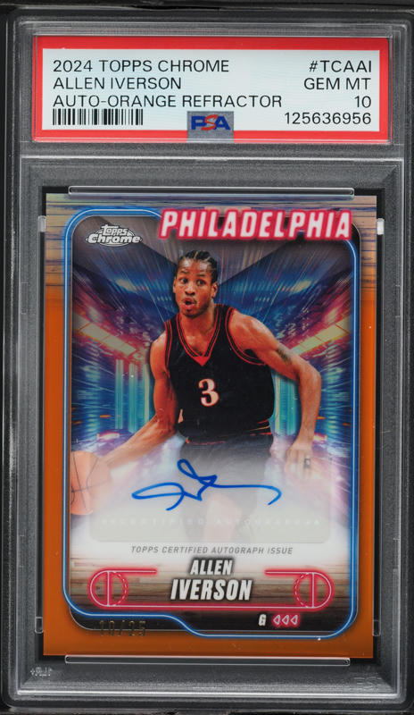 1996 Topps Chrome Refractor Allen Iverson ROOKIE #171 PSA 10