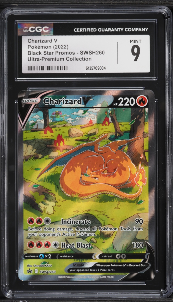 2022 Pokemon Sword & Shield Promo Ultra Premium Alt Art Charizard V #SWSH260 CGC 9 MINT