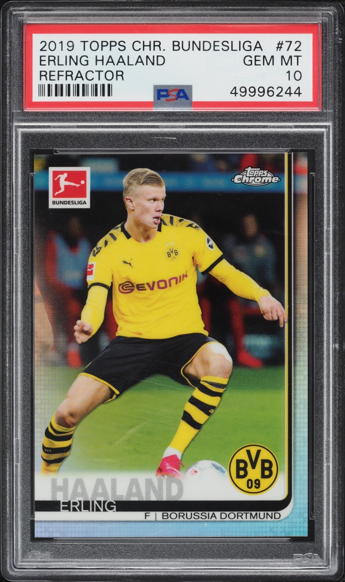 2019 Topps Chrome Bundesliga Refractor Erling Haaland ROOKIE #72 PSA 10 GEM MINT