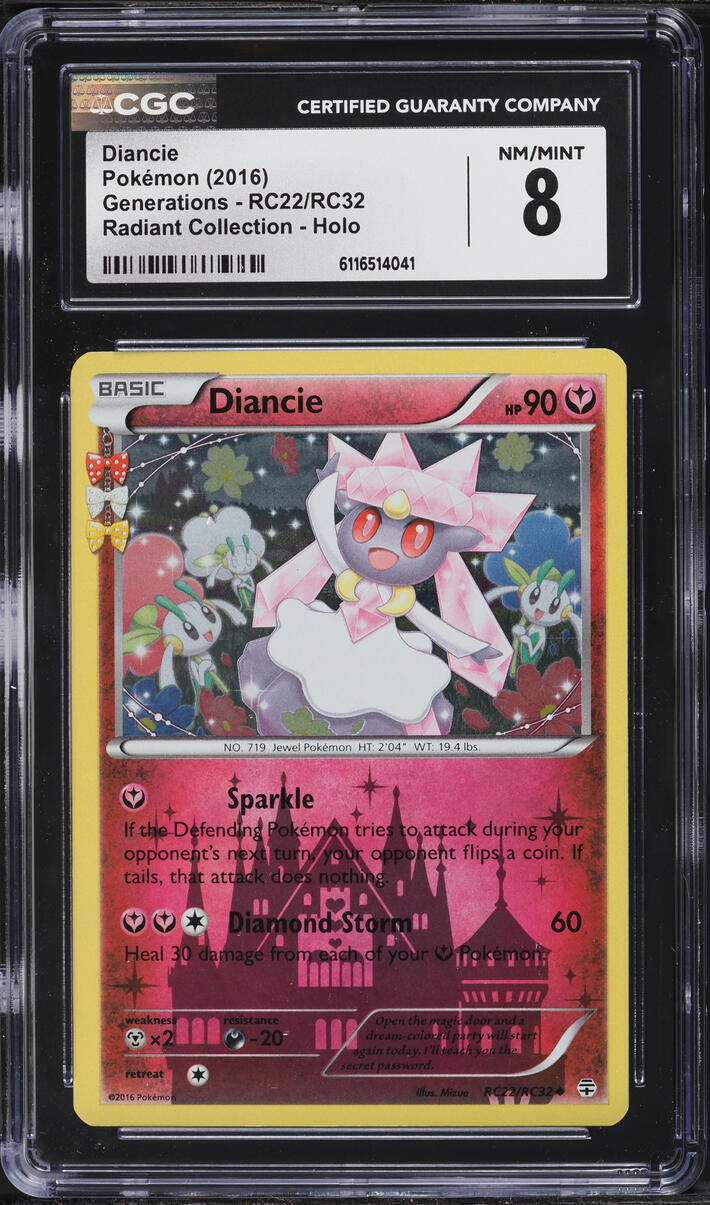 2016 Pokemon XY Generations Radiant Collection Holo Diancie #RC22 CGC 8 NM-MT