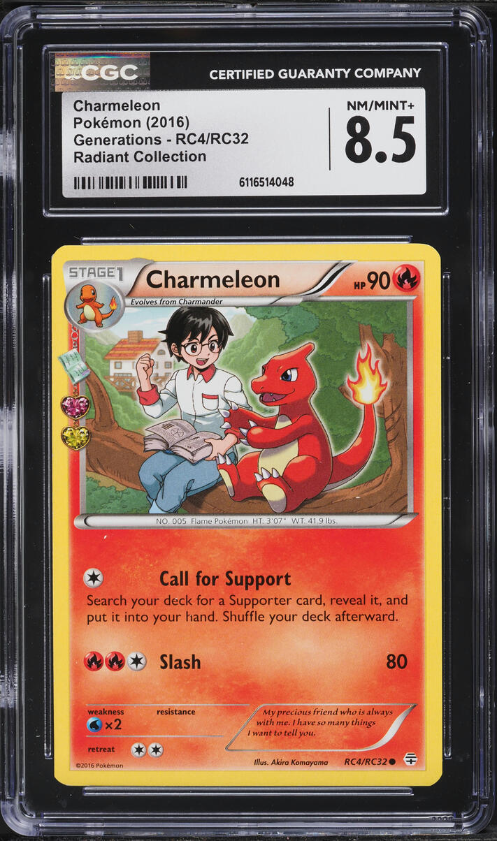 2016 Pokemon XY Generations Radiant Collection Charmeleon #RC4 CGC 8.5 NM-MT+