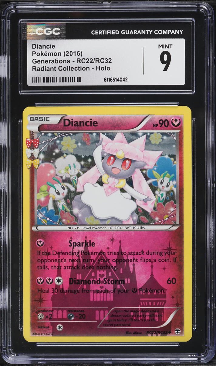 2016 Pokemon XY Generations Radiant Collection Holo Diancie #RC22 CGC 9 MINT