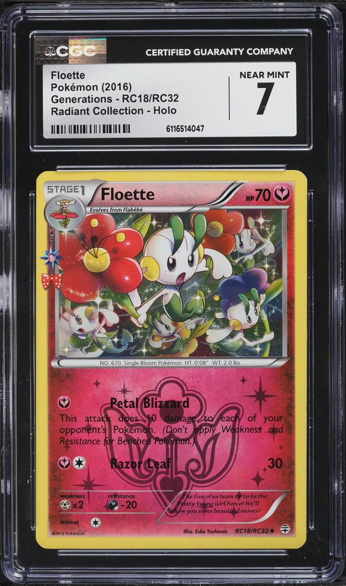 2016 Pokemon XY Generations Radiant Collection Holo Floette #RC18 CGC 7 NRMT