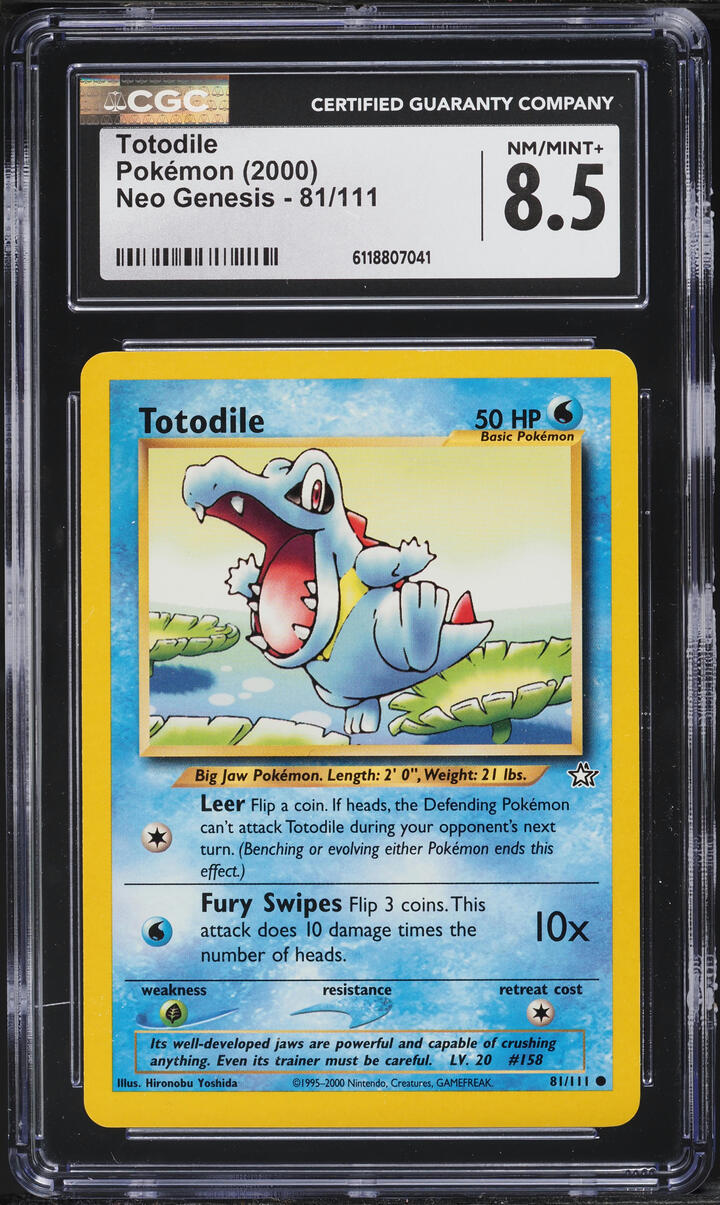 2000 Pokemon Neo Genesis Totodile #81 CGC 8.5 NM-MT+