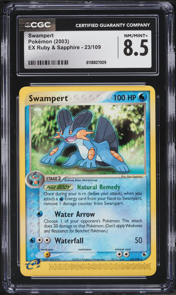 2003 Pokemon EX Ruby & Sapphire Swampert #23 CGC 8.5 NM-MT+