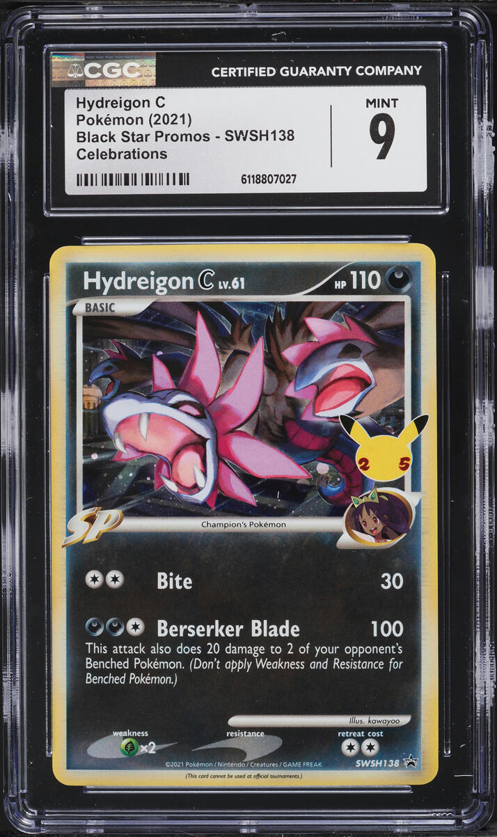 2021 Pokemon Sword & Shield Promo Celebrations Holo Hydreigon C #SWSH138 CGC 9 MINT