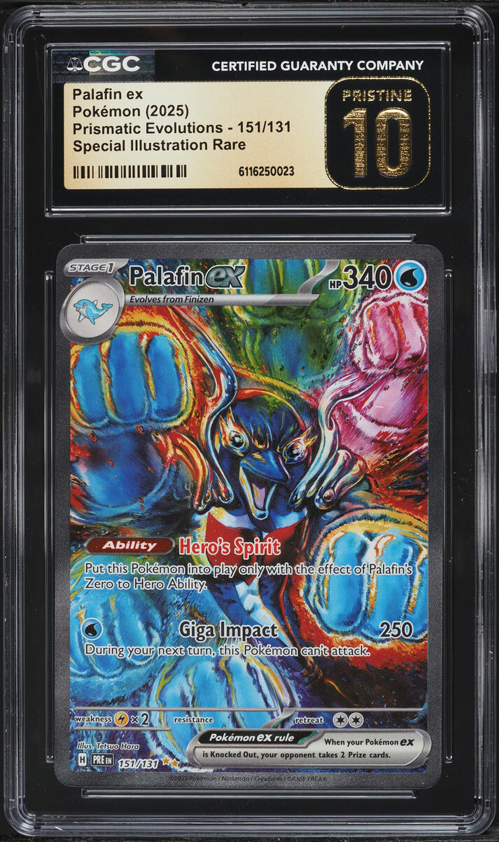 2025 Pokemon Scarlet & Violet Prismatic Evolutions SIR Palafin Ex #151 CGC 10 PRISTINE