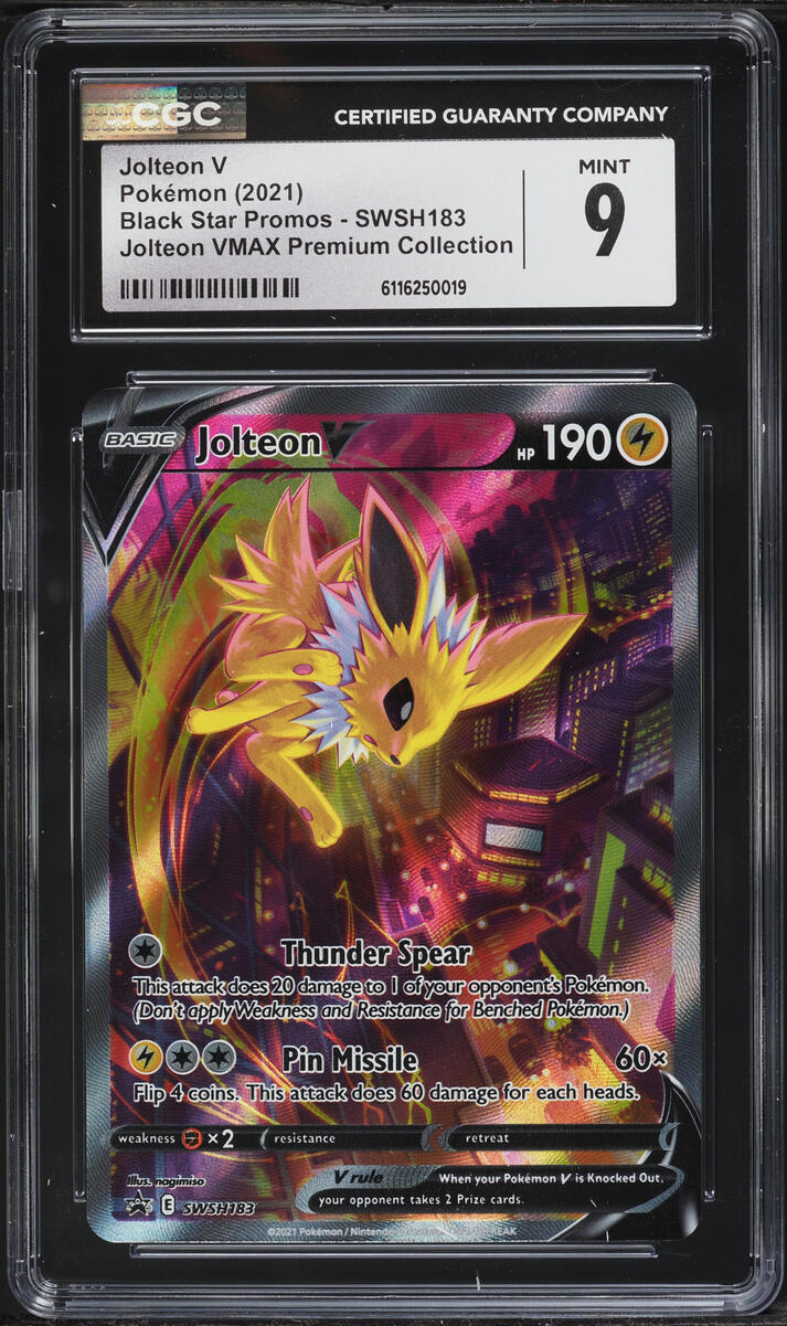 2021 Pokemon Sword & Shield Promo Premium Collection Alt Art Jolteon V #SWSH183 CGC 9 MINT