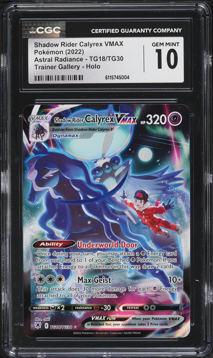 2022 Pokemon Sword & Shield Astral Radiance CHR Shadow Rider Calyrex VMAX #TG18 CGC 10 GEM MINT