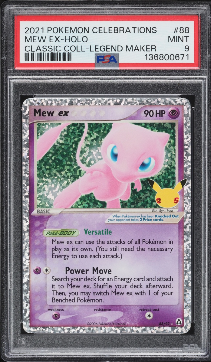 2021 Pokemon Sword & Shield Celebrations Classic Collection Holo Mew EX #88 PSA 9 MINT