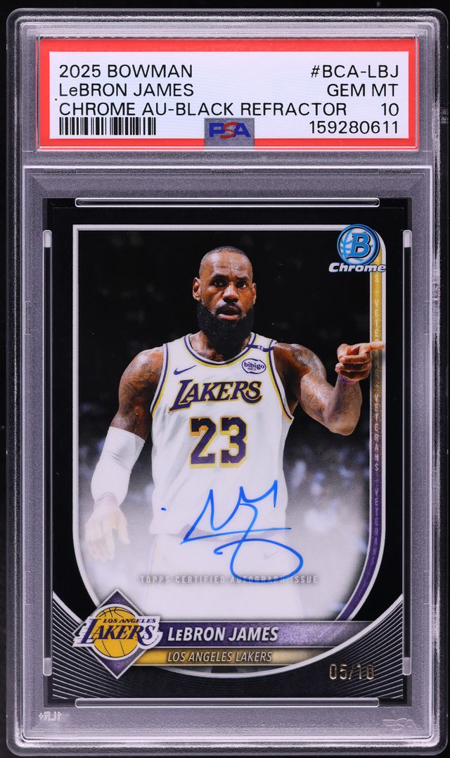 2025 Bowman Chrome Black Refractor LeBron James AUTO /10 #BCA-LBJ