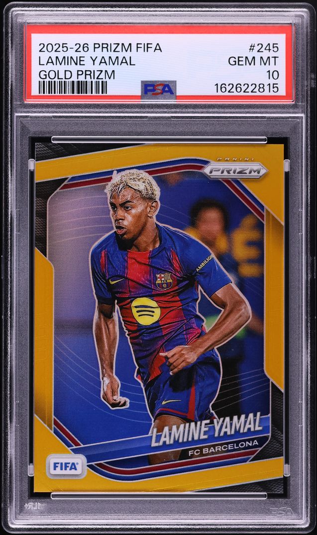 2025 Panini Prizm FIFA Gold Lamine Yamal /10 #245 PSA 10 GEM MINT