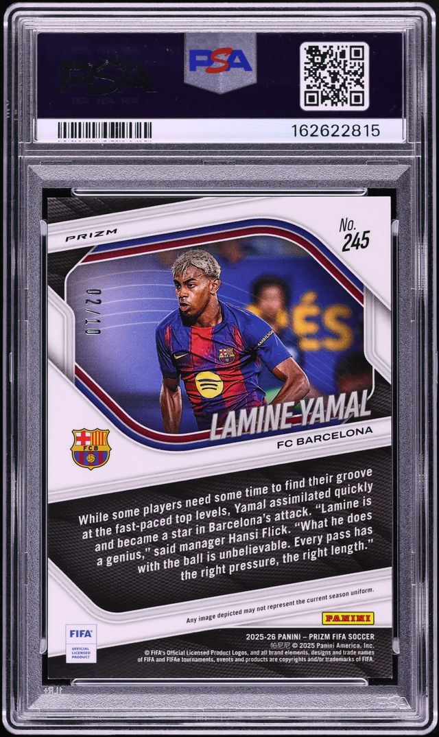 2025 Panini Prizm FIFA Gold Lamine Yamal /10 #245 PSA 10 GEM MINT