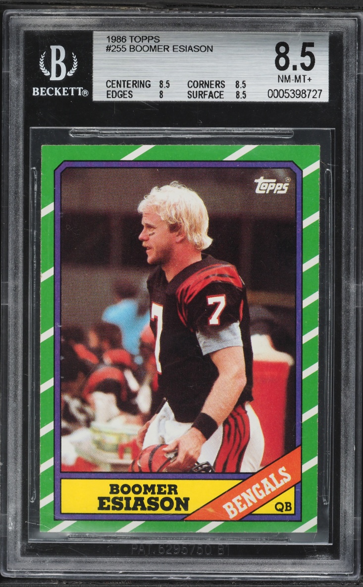 1986 Topps Football Boomer Esiason ROOKIE #255 BGS 8.5 NM-MT+