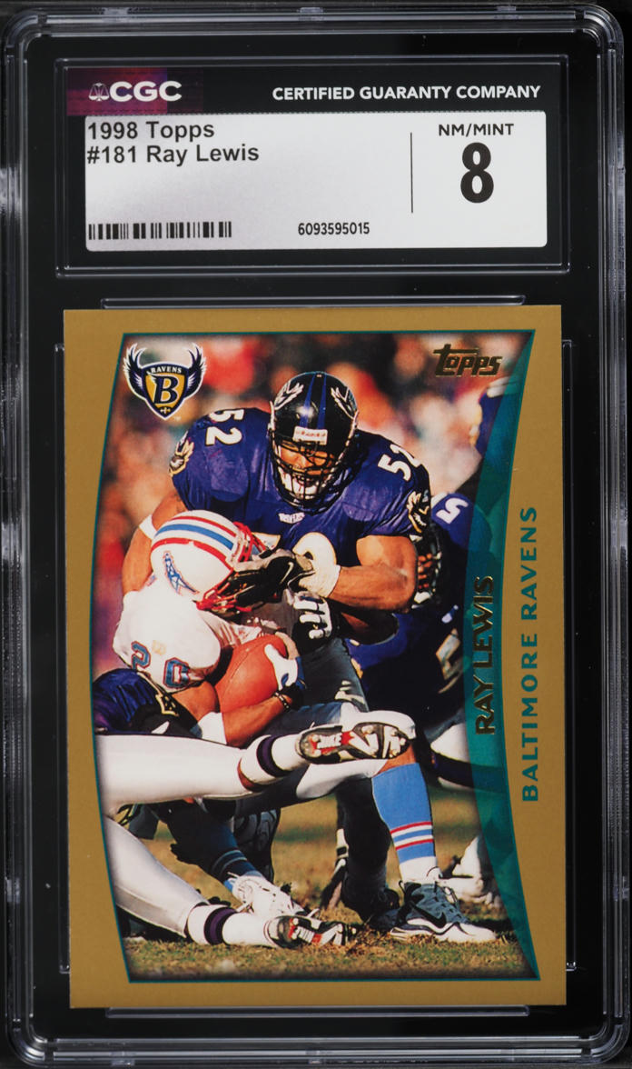 1998 Topps Football Ray Lewis #181 CGC 8 NM-MT
