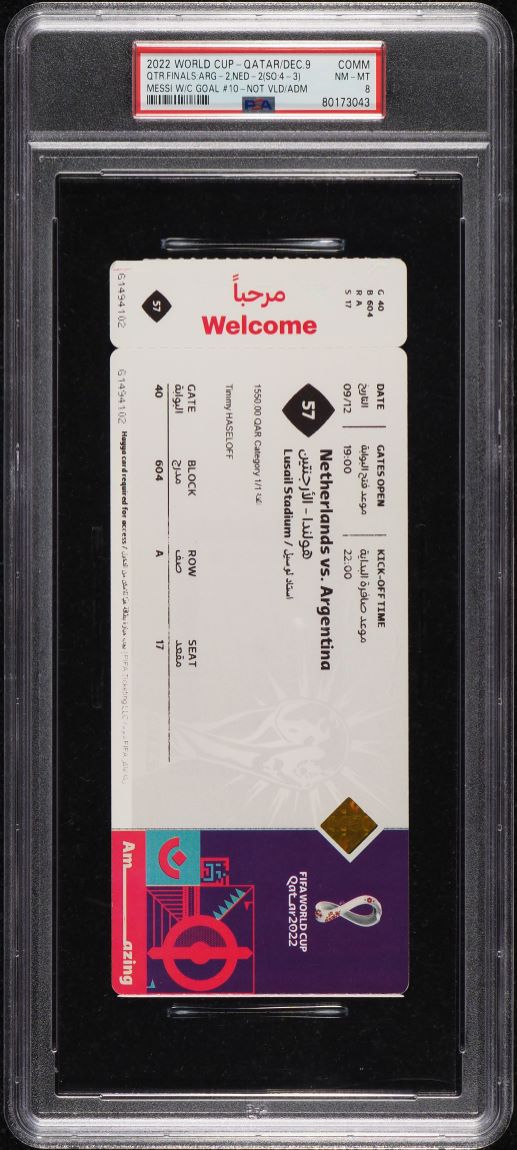2022 World Cup Qatar Commemorative Messi W/c Goal #10 Not Valid #COMM PSA 8