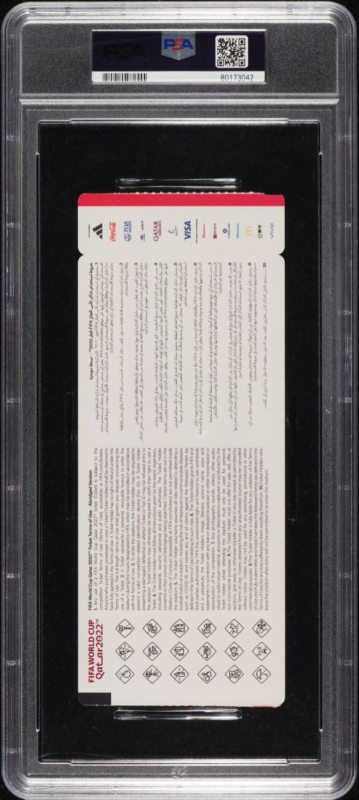 2022 World Cup Qatar Commemorative 1st W/c Champ Not Valid #COMM PSA 8 NM-MT