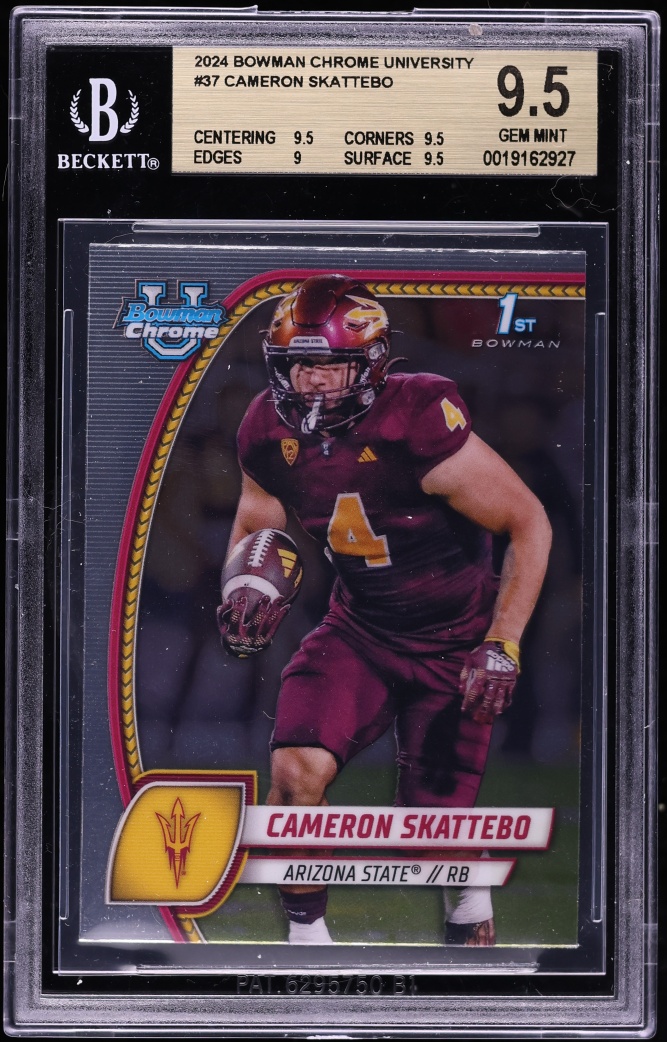 2024 Bowman Chrome University Cameron Skattebo ROOKIE #37 BGS 9.5 GEM MINT