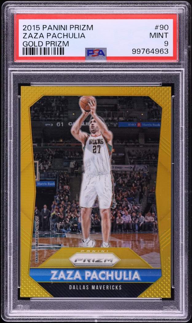 2015 Panini Prizm Gold Zaza Pachulia /10 #90 PSA 9 MINT - Photo 1