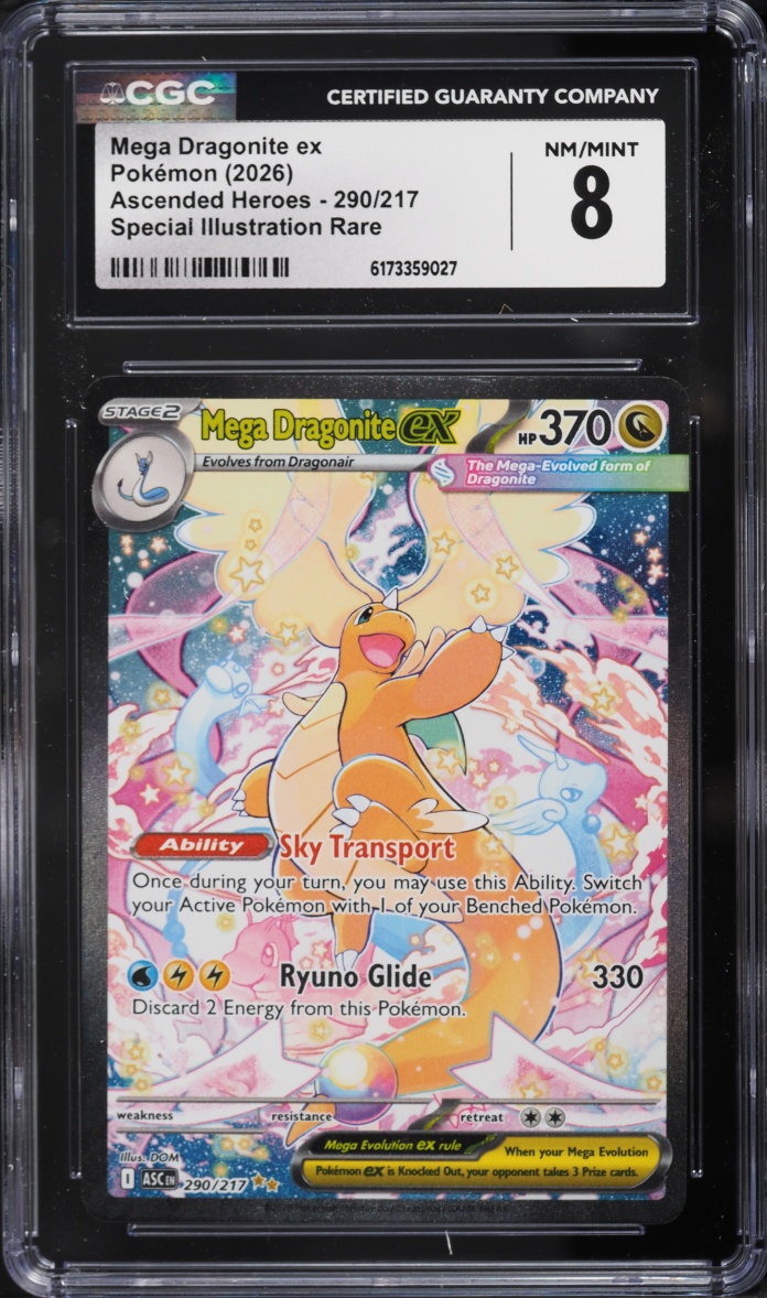 2026 Pokemon Mega Evolution Ascended Heroes SIR Mega Dragonite EX #290 CGC 8 NM-MT