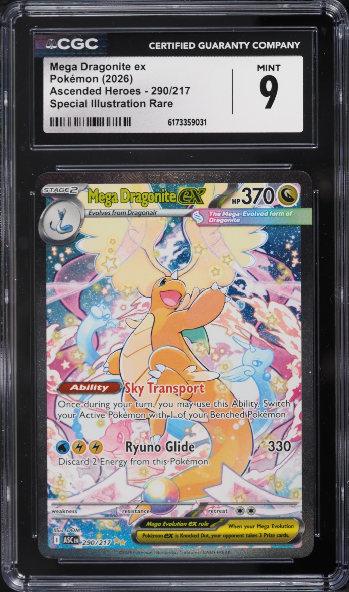 2026 Pokemon Mega Evolution Ascended Heroes SIR Mega Dragonite EX #290 CGC 9 MINT