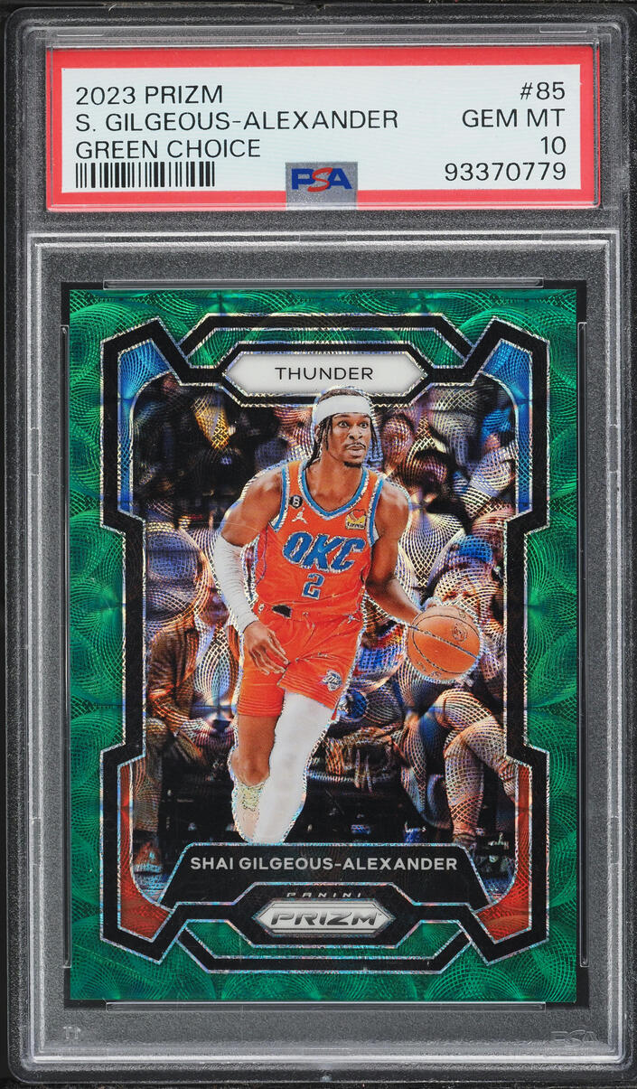 2023 Panini Prizm Green Choice Shai Gilgeous-Alexander /8 #85 PSA 10 GEM MINT