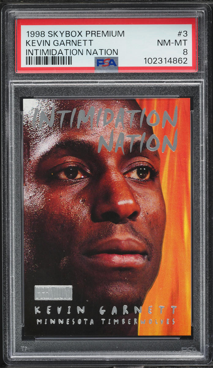 1998 Skybox Premium Intimidation Nation Kevin Garnett #3 PSA 8 NM-MT