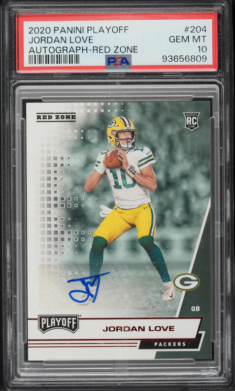 認定数1  psa 10 大谷翔平 2021 PANINI CONTENDERS 2020 Panini Playoff Red Zone Jordan Love ROOKIE AUTO #204