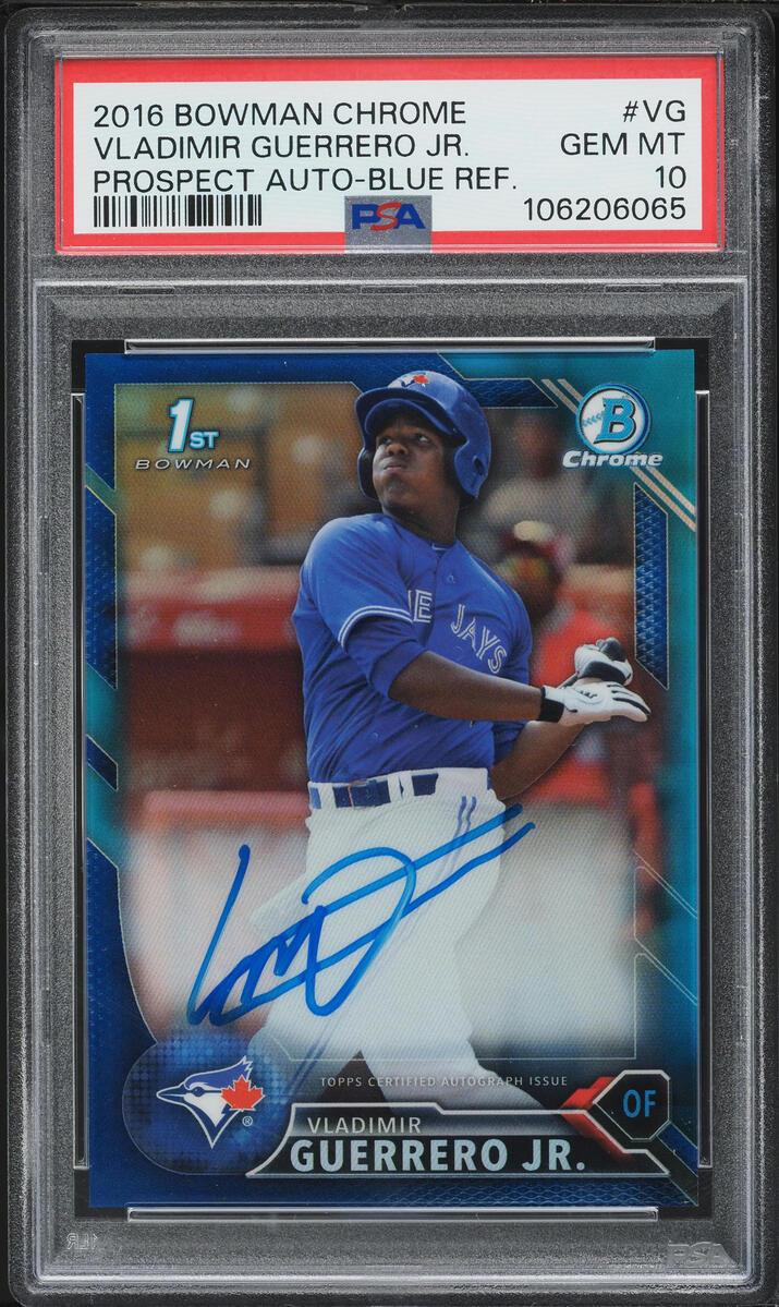 2016 Bowman Chrome Blue Refractor Vladimir Guerrero Jr. PROSPECT AUTO /150 PSA 10 GEM MINT