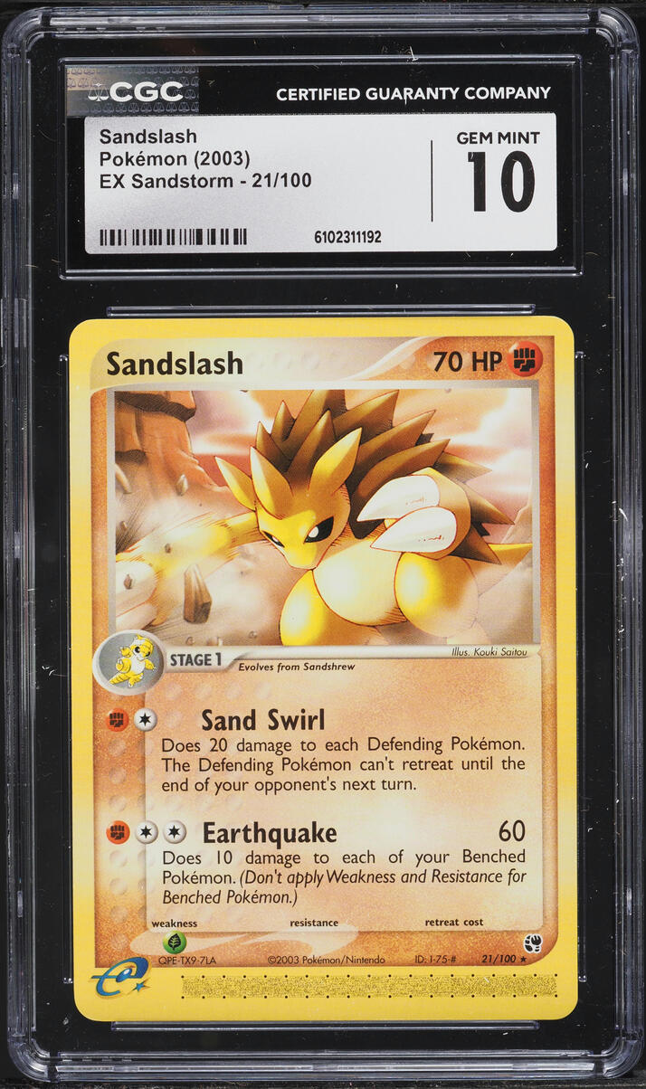 2003 Pokemon EX Sandstorm Sandslash #21 CGC 10 GEM MINT