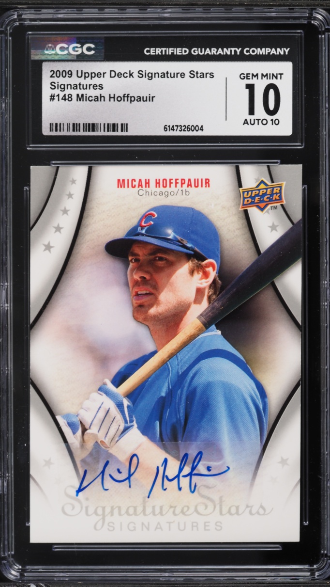 2009 Upper Deck Signature Stars Signatures Micah Hoffpauir AUTO #148 CGC 10 GEM MINT