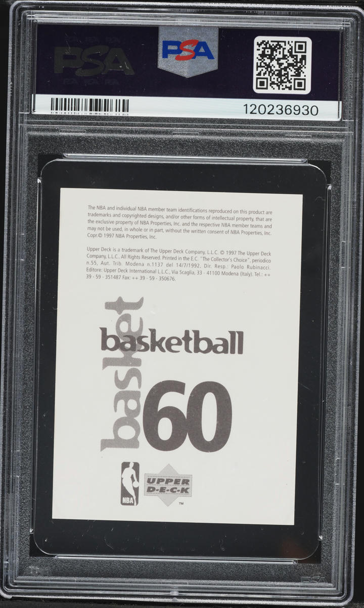 1997 Upper Deck International Stickers Kobe Bryant #60 PSA 9 MINT