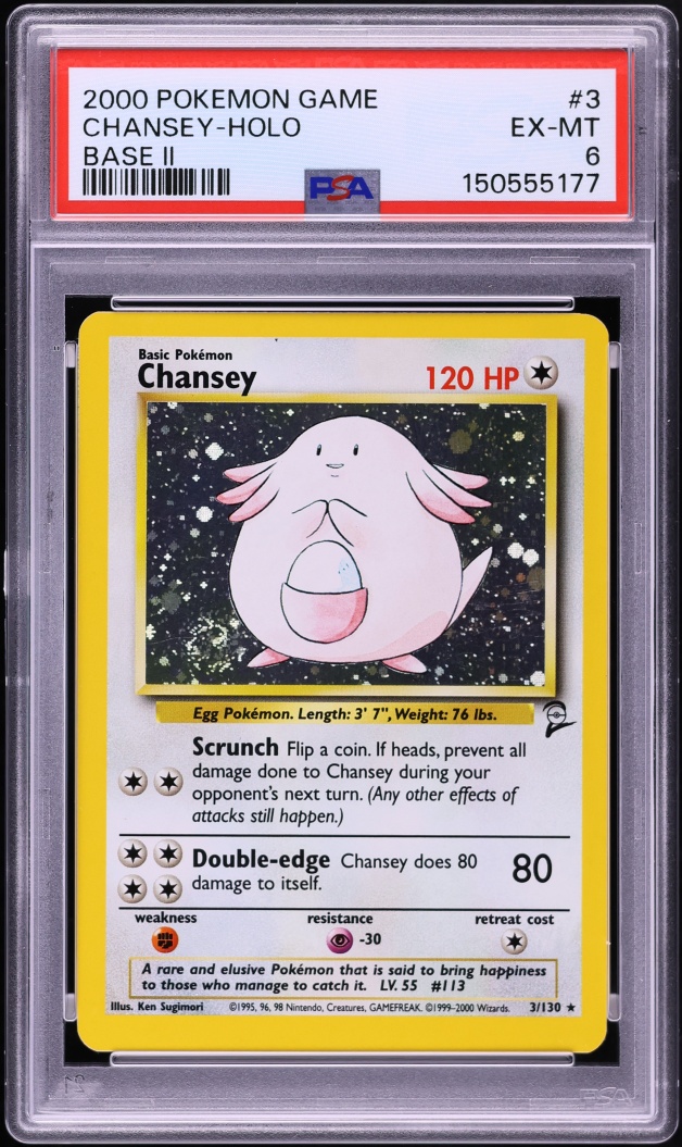 2000 Pokemon Base Set 2 Holo Chansey #3 PSA 6 EXMT