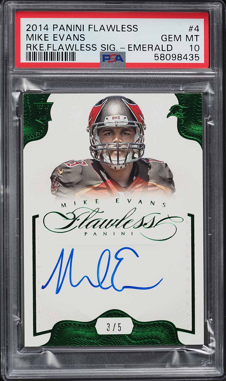 2014 Panini Flawless Emerald Mike Evans ROOKIE AUTO /5 #4 PSA 10 GEM MINT