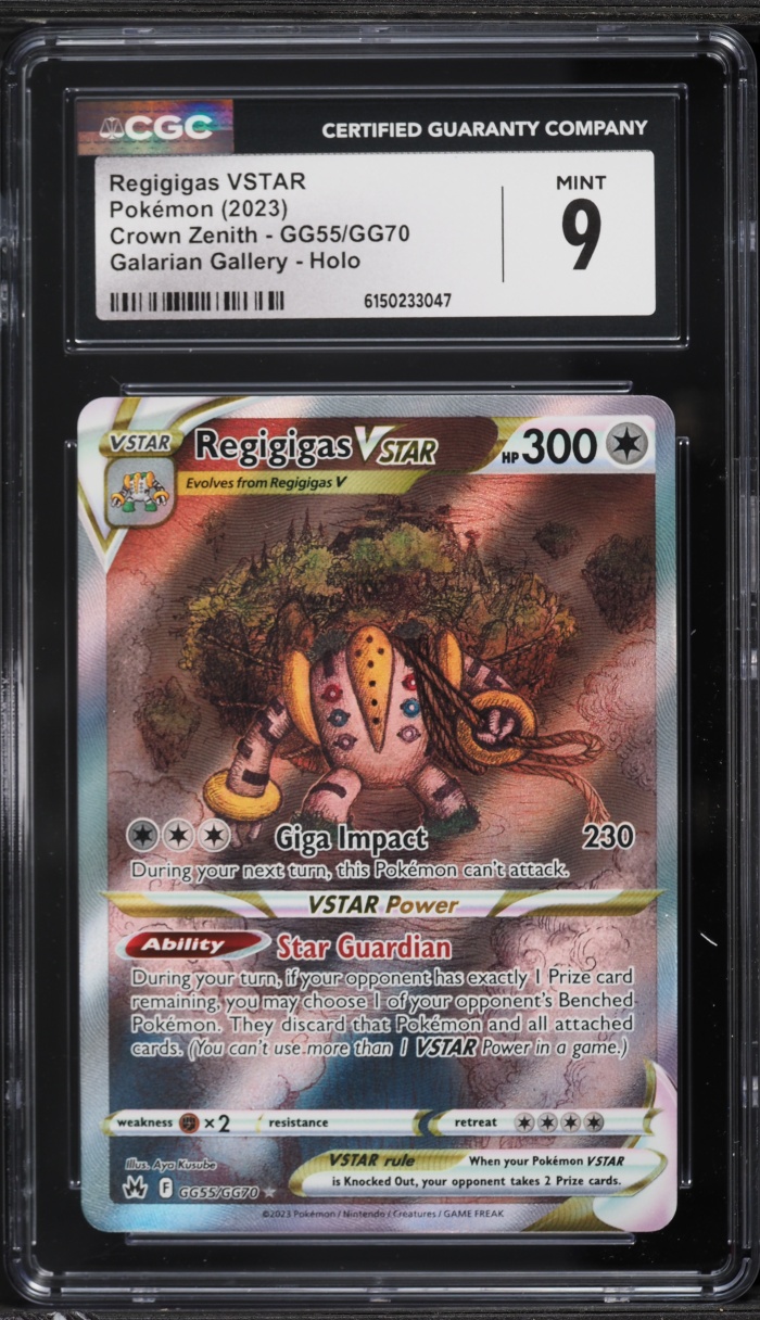 2023 Pokemon SWSH Crown Zenith Galarian Gallery Full Art Regigigas VSTAR #GG55 CGC 9 MINT