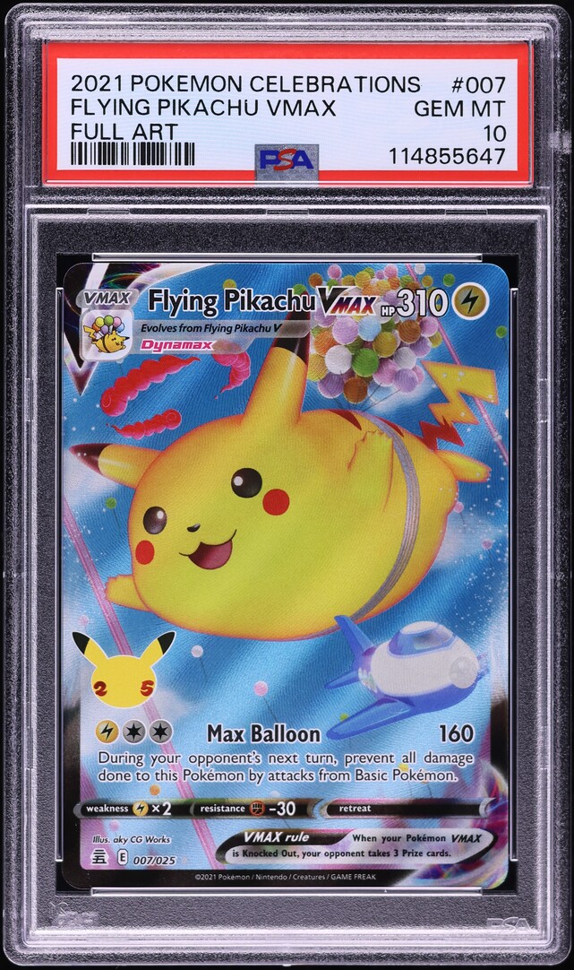 2021 Pokemon Sword & Shield Celebrations Flying Pikachu VMAX #7 PSA 10 GEM MINT