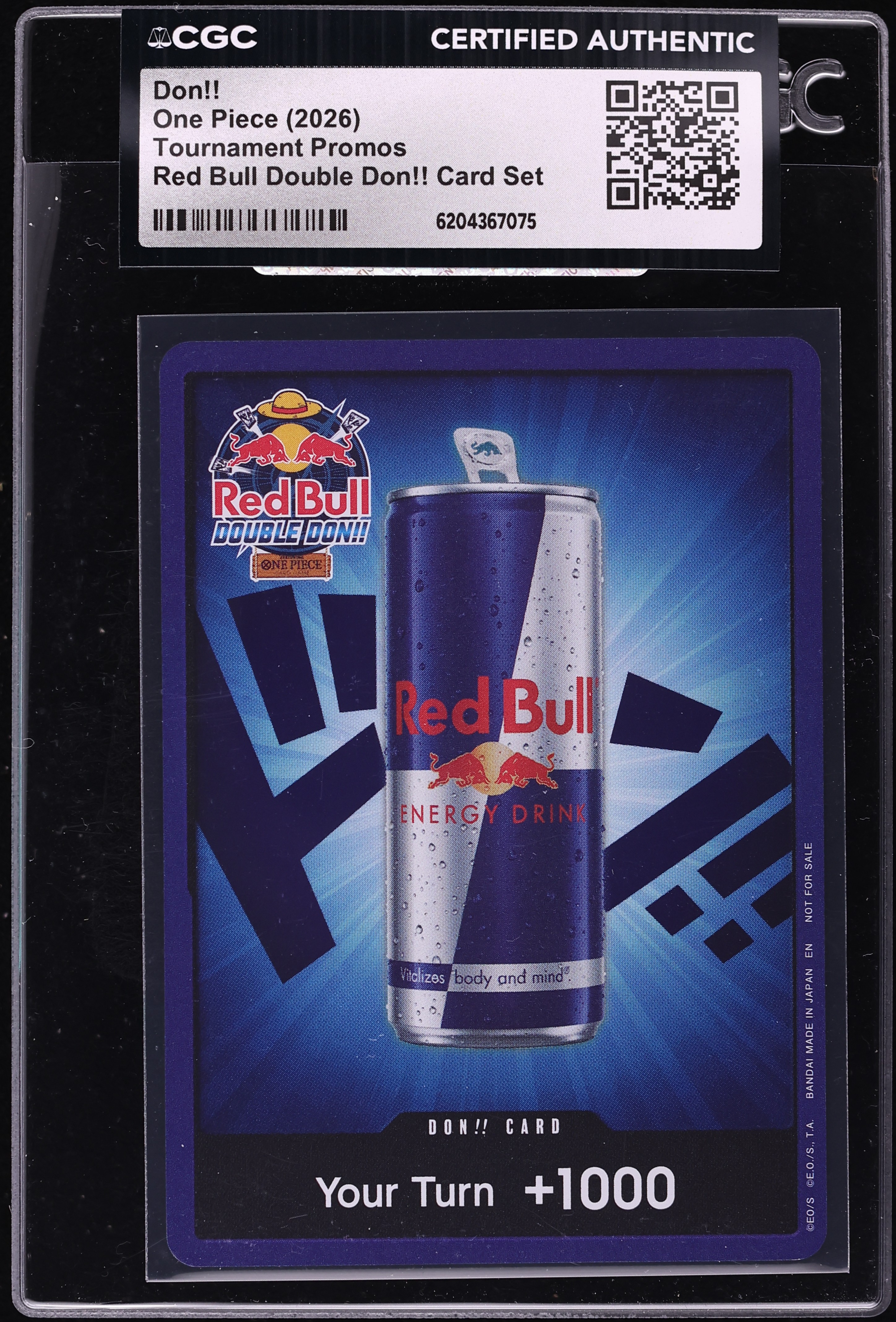 2026 One Piece Tournament Promo Red Bull Double Card Set Don!! CGC AUTH