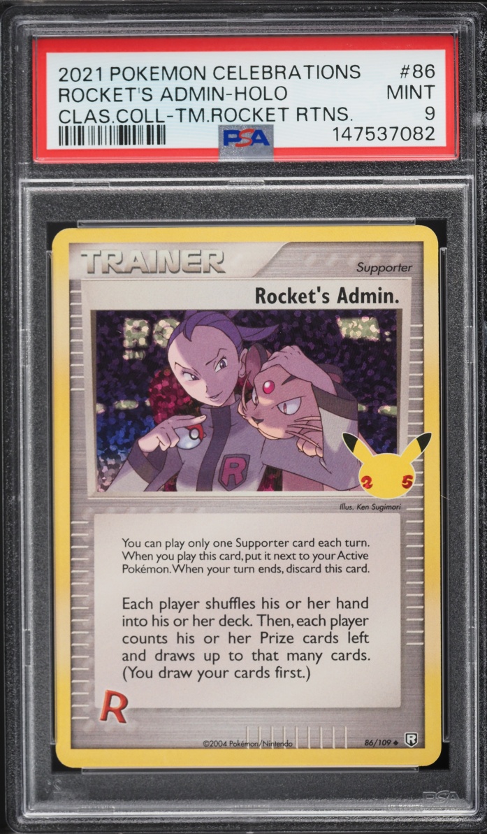 2021 Pokemon SWSH Celebrations Classic Collection Holo Rocket's Admin #86 PSA 9 MINT